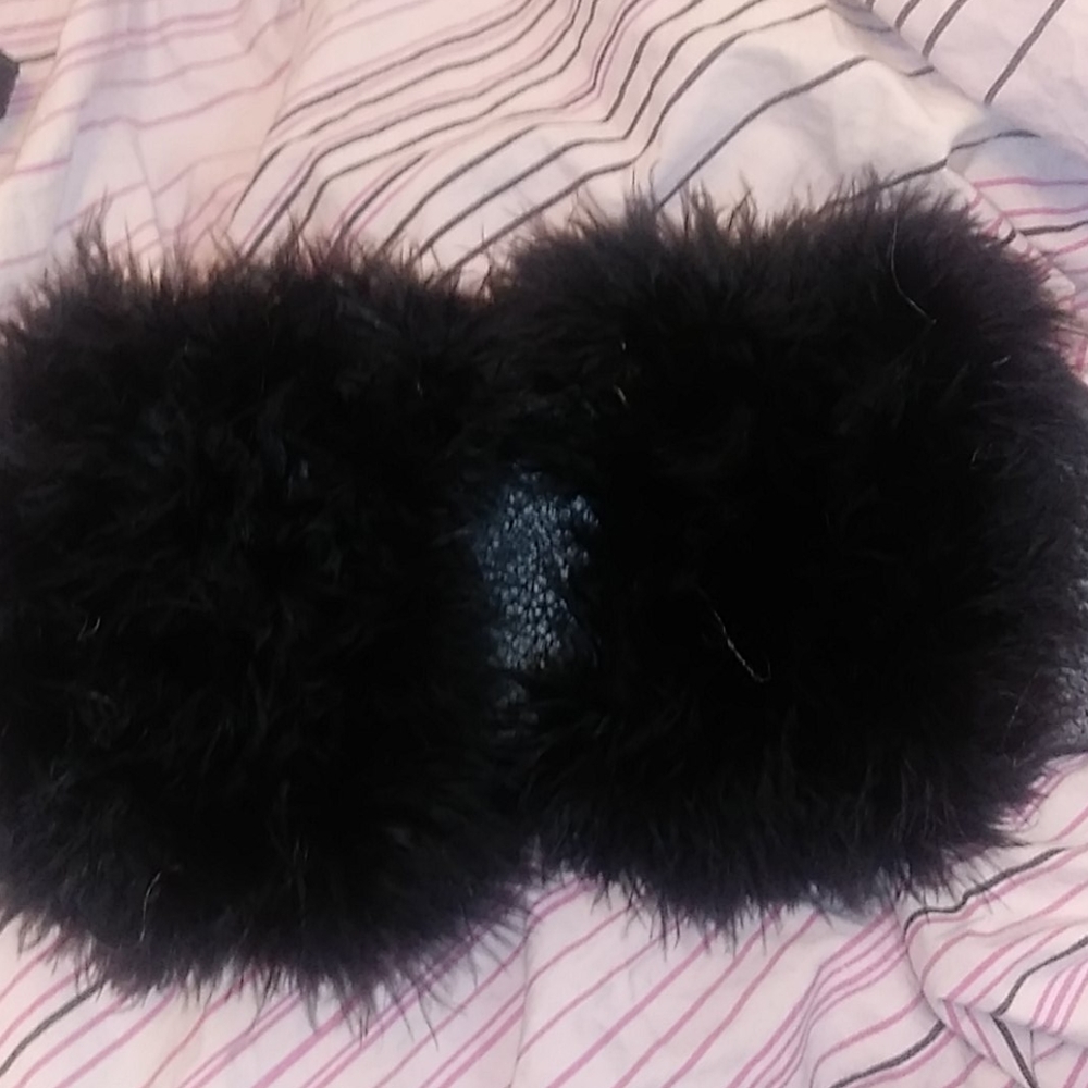 Handmade fluffy slides